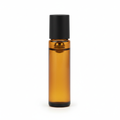Amber Glass Roller Bottle with Black Top